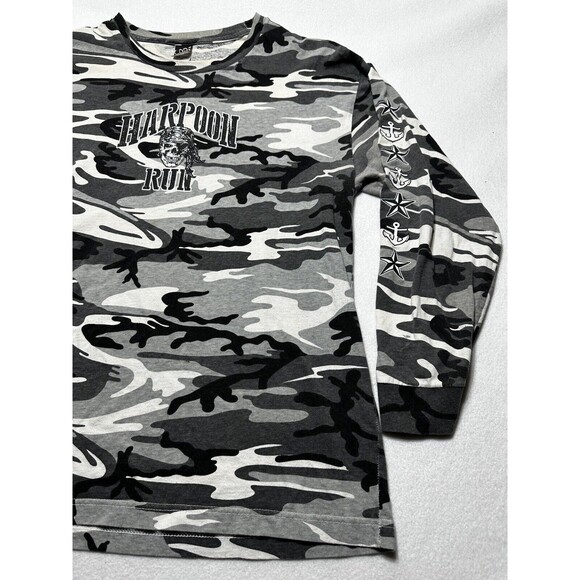 Camo Shirt Mens XL 2013 Nantucket Harpoon Run Biker Rally Camouflage Pirate - Picture 1 of 16